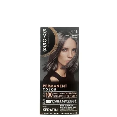 Image of Syoss Permanent Coloration Hair Dye 4.15 Smoke Chrome 115ml