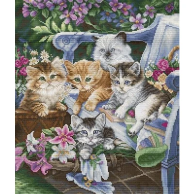 Image of Cross Stitch Kit Luca S Purfect Gardening Buddies, Embroidery BU5026