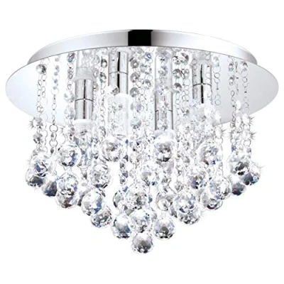 Image of Eglo 94878 ALMONTE Ceiling Light in Crystal and Chrome