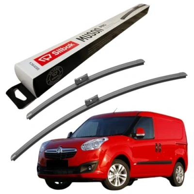 Image of Silbak Windscreen Wipers, fits for VAUXHALL COMBO (D) (02/2012 09/2018) Front Wiper Blades, 600mm/400mm