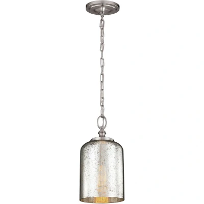 Image of Hounslow 1 Light Ceiling Mini Pendant Brushed Steel, E27