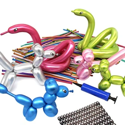 Image of Modelling Balloons Kit, Metallic 260Q Long Chrome Twisting Balloon Animals for Birthdays Party Christmas 100PCS