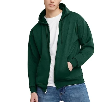 Image of Hanes Men&#039;s Opaque Hoodie, Green Deep Forest, M