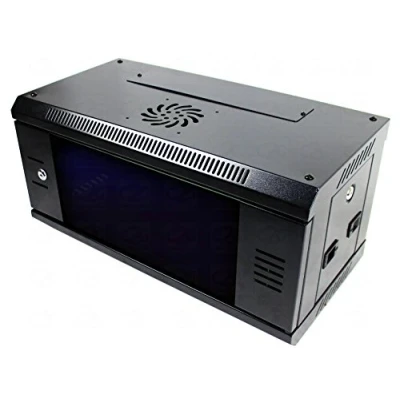 Image of 6U 19&quot; 300mm Black Network Cabinet Data Comms Wall Rack, Patch Panel, Switch, PDU LAN