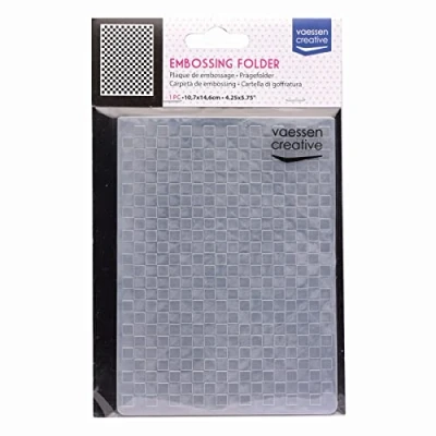 Image of Vaessen Creative Embossing Folder, Tartan, 14,6 x 10,7 cm, for Adding Texture and Dimension to Papercraft Projects, Scrapbooking, Photo Albums, Envelopes Like Birthday Cards, Einheitsgröße
