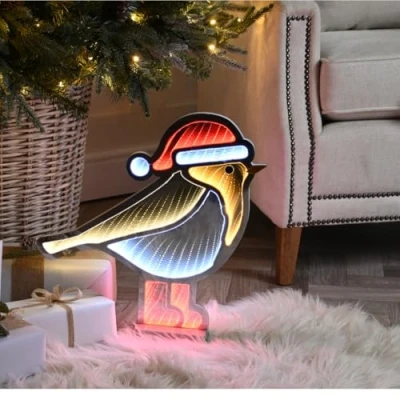 Image of Samuel ALEXANDER 40cm Light up Christmas Robin Infinity Decoration with Red and White LEDs