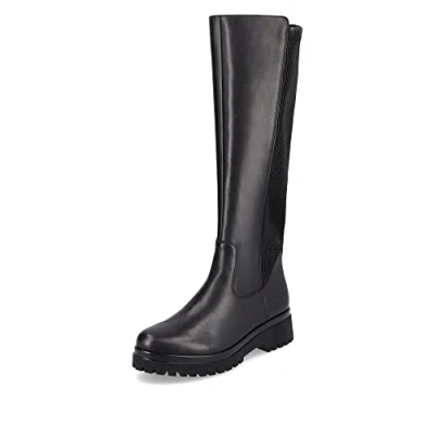 Image of Remonte Women Boots D1B71, Ladies Classic Boots,Removable Insole,Boots,Long Shaft Boots,Slip on Boots,Schwarz,39 EU / 6 UK