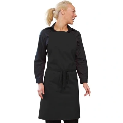 Image of Denny&#039;s DP10C Bib Apron without Pocket, Black