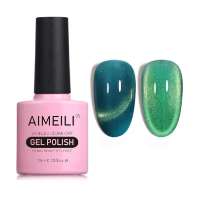 Image of AIMEILI Magnetic Gel Nail Polish Cat Magnet Eye Polish, UV LED Soak Off Glitter Varnish Art Manicure Pedicure, Long Lasting &amp; Easy to Apply 10ml 752