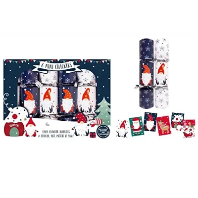 Image of Luck and 6 Mini Gonk Christmas Crackers, Festive Table Decorations, Tree Small Novelty Crackers