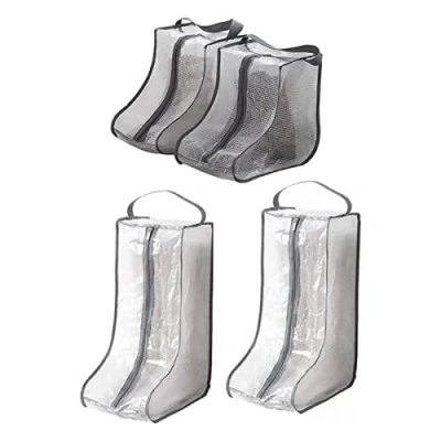 Image of Dciustfhe Portable Women Tall &amp; Short Boot Storage Bags,2 Packs Tall+2 Short,Waterproof Bags for Travel and Daily Grey
