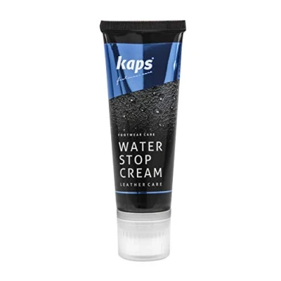 Image of Kaps Quality Waterproofing Shoe Cream For Smooth Leather Boots, Nourishment With Natural Wax And Sponge Applicator, Water Stop, Many Colours (179 walnut)