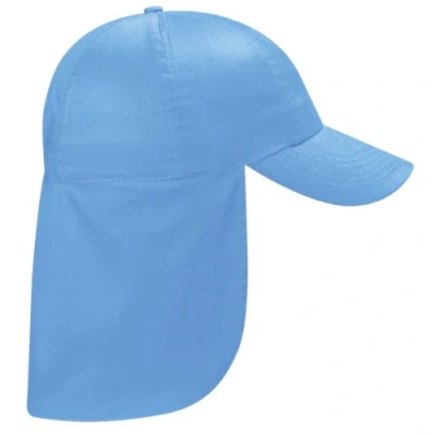 Image of Beechfield Junior Kids Unisex Plain Legionnaire Cap (One Size) (Sky Blue)