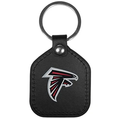 Image of Siskiyou Sports NFL Atlanta Falcons Unisex Leather Square Key Chains, Black, One Size