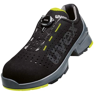 Image of Uvex 1 BOA Work Shoes Safety Trainers S1 SRC ESD Anti Slip Static Composite Toe Cap Lime Black