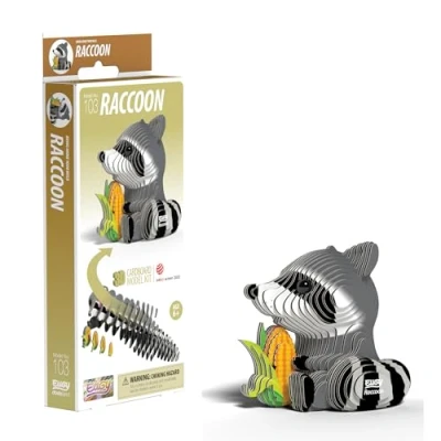 Image of EUGY Raccoon 3D Model Craft Kit