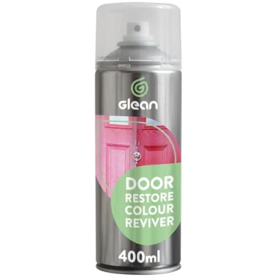 Image of GLEAN Door Restore Colour Reviver Aerosol 400ml RESTORES Faded Surfaces uPVC Restorer, Composite Fibreglass (GRP), Front Door, Window &amp; Decking Restorer