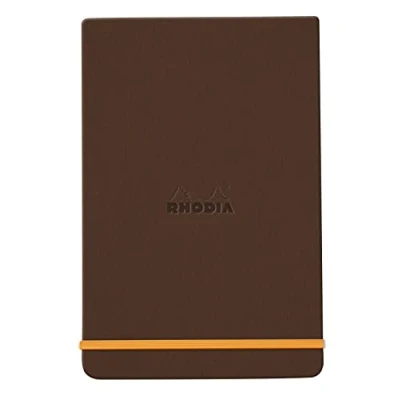 Image of RHODIA 194342C Webnotepad Bronze Rigid Notebook A6 Lined 192 Detachable Pages Clairefontaine Ivory Paper 90 g/m Bookmark, Elastic Closure Faux Leather Cover Rhodiarama