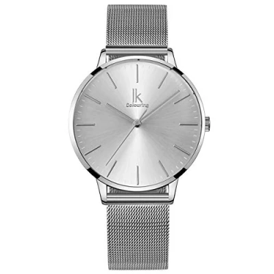 Image of Alienwork Women Watch Watches for Ladies Girls Stainless Steel Metal Mesh Strap Silver Analogue Quartz Waterproof Ultra Thin