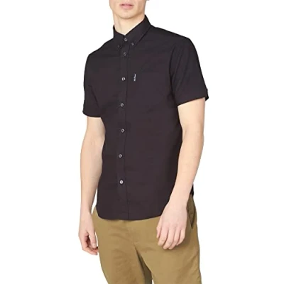 Image of Ben Sherman Mens Oxford Barely Black Casual Button Up Shirt