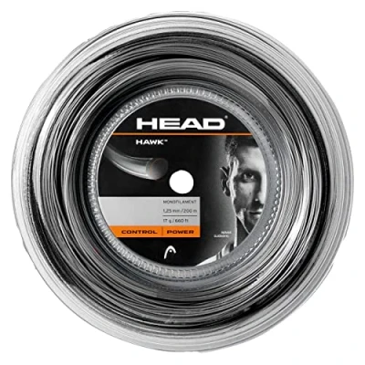Image of HEAD Unisex Adult&#039;s Hawk Rolle 200 Tennis String, Black, 17