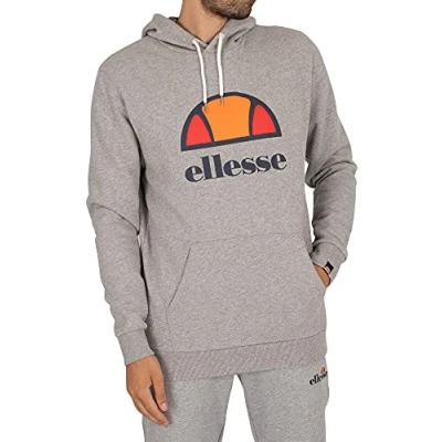 Image of ellesse Men&#039;s Dahryl Hooded Sweatshirt, Grey Marl, M UK