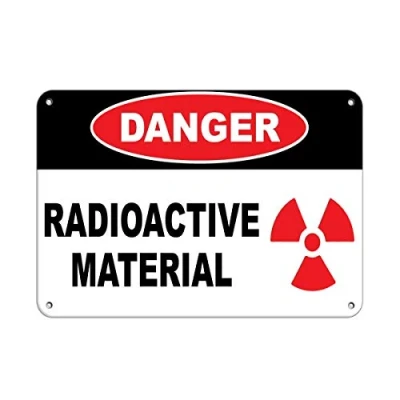Image of Warning Sign Danger Radioactive Material Hazard Labels Road Business 6X8 Inches Aluminum Metal Tin