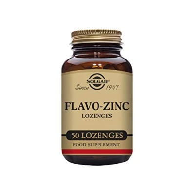 Image of Solgar Flavo Zinc Lozenges Pack of 50 Seasonal Immune Support Healthy Skin Hair and Nails for Increased Energy Vegan Gluten Free, Gold