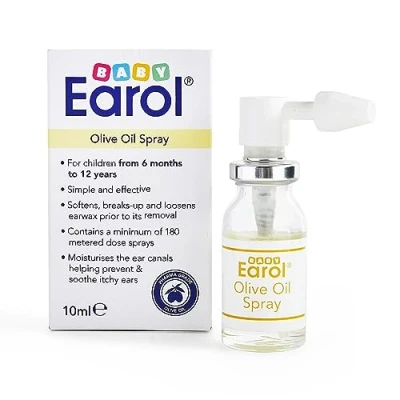 Image of Baby Earol Olive Oil Ear Spray for Babies and Children from 6 Months Excessive Wax, Reduce Need Syringing or Microsuction 10ml Metered Dose