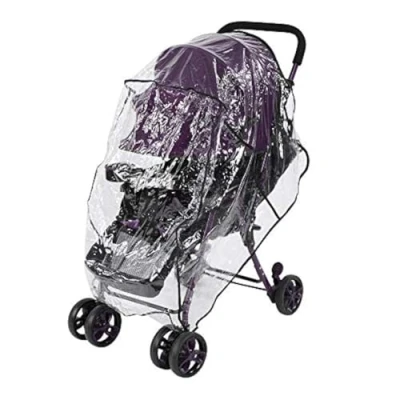 Image of Stroller, Rain Cover Universal Windproof Waterproof Baby Transparent Pushchair Protection Infant Stroller for Travel Weather Shield