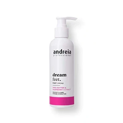 Image of Andreia Professional Foot Cream Dream Feet with Shea Butter and Raspberry Extracts for Cracked Heels Dry Skin Intense Hydration 200 ml