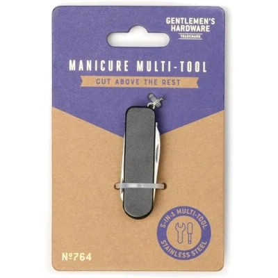 Image of Gentlemen&#039;s Hardware 5 in 1 Multi Tool Mini Stainless Steel Manicure Kit Pocket with Key Ring, Cut Above The Rest
