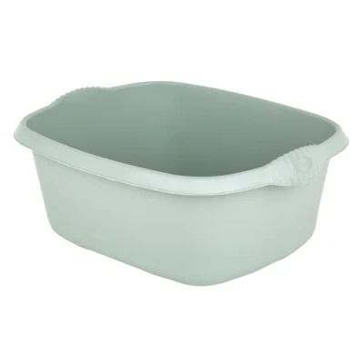 Image of 39 CM High Grade Plastic Rectangular Washing Up Bowl, Basin Sink Tidy Organizer, Multipurpose Bowl Large Mixing Great for Home and Kitchen (Silver Sage)