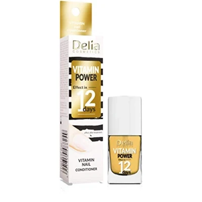 Image of Delia Cosmetics Vitamin Nail Conditioner Repair for Weak and Brittle Nails Rebuild, Nourished, Smooth, Shiny C, E Result in 12 Days Fast Drying Formula 11 ml
