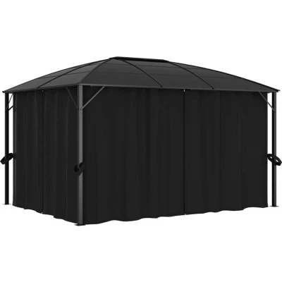 Image of vidaXL Gazebo with Curtains 400x300x265 cm Anthracite