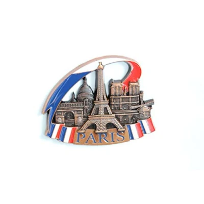 Image of Paris 3D Metal Fridge Magnet for Kitchen Refrigerator Unique Stylish Design Holiday Souvenir Gift