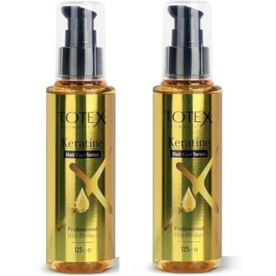 Image of Totex Hair Keratin Serum Oil Damaged Repair &amp; Straightening Silky Smooth Shinny 125ml (Pack Of 2)