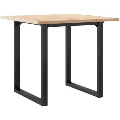 Image of vidaXL Dining Table O Frame 90x90x75.5 cm Solid Wood Pine and Steel