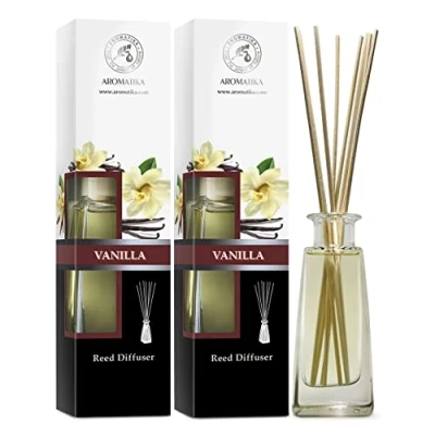 Image of Reed Diffuser Vanilla 2x100ml Room Diffusers Set Scented with Sticks Home Fragrance Air Freshener Aroma Scent