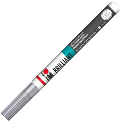 Image of Marabu Brilliant Painter Calligraphy Pen (1 2.5mm Tip) 082 Silver