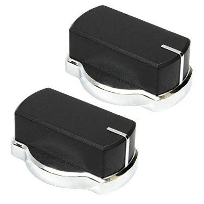 Image of Genuine Belling ADP3640 ADP4890 CH60R Oven Cooker Hob Control Knob Switch (Black / Chrome, Pack of 2)