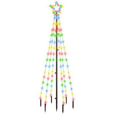 Image of vidaXL Christmas Tree with Spike Colourful 108 LEDs 180 cm