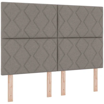 Image of Led Headboard Diamond Blocks Design Taupe 144 cm Fabric Vidaxl