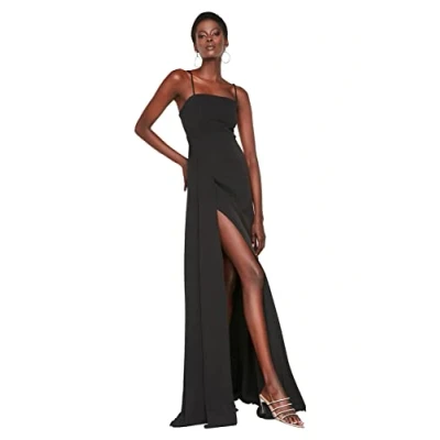 Image of Trendyol Women Maxi A line Regular fit Weaving Evening Dress Schwarz