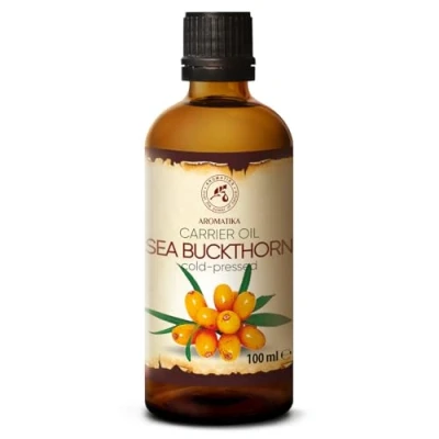 Image of Sea Buckthorn Fruit Oil 100ml 100% Pure &amp; Natural Cold Pressed Unrefined Hippophae Rhamnoides Best for Hair Face Body Aromatherapy Relaxation Massage Spa