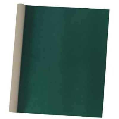 Image of Self Adhesive Velvet Flock Backing Paper Liner for Jewelry Drawer Craft Fabric Peel and Stick Black, Soft DIY 17.7&quot; x 117&quot; (Green)