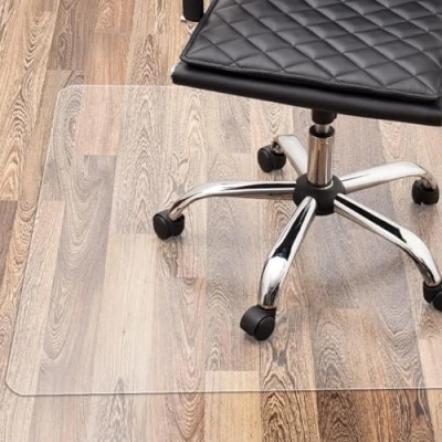 Image of Floordirekt PRO Polycarbonate Office Chair Mat for Hard Floor, Transparent Non Slip Floor Protection Underlay Mat, Heavy Duty Clear Plastic (120 cm x 200 cm)