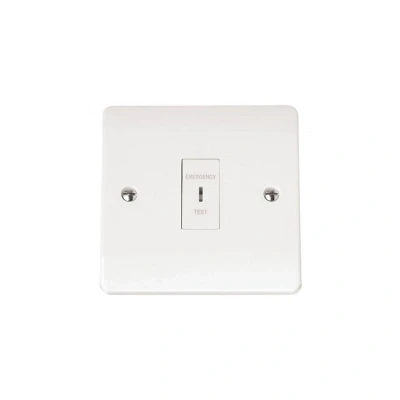 Image of White Emergency Lighting Double Pole Test Key Switch inc