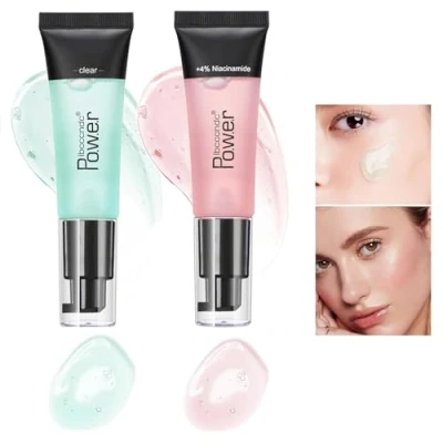 Image of Mrettick 2 Colors Primer Face Makeup, Hydrating Primer, Gel Based with Hyaluronic Acid, Makeup for Smoothing Skin, Gripping Moisturizes