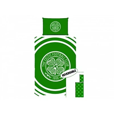 Image of Celtic FC Pulse Single Duvet &amp; Pillowcase Set (One Size) (Green/White)